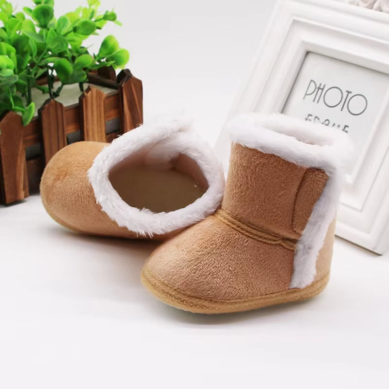 Ins Newborn Baby Warm Cotton Boots Girl Boy Casual Shoes First Walkers Newborn Cute Non-Slip Soft Sole Shoes Autumn Winter