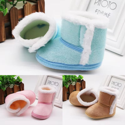 Ins Newborn Baby Warm Cotton Boots Girl Boy Casual Shoes First Walkers Newborn Cute Non-Slip Soft Sole Shoes Autumn Winter