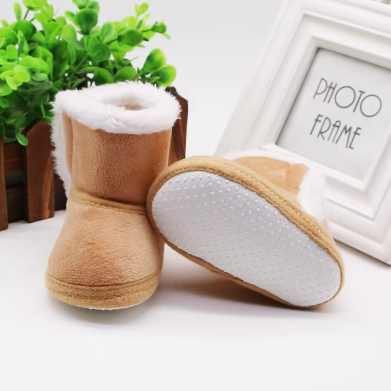 Ins Newborn Baby Warm Cotton Boots Girl Boy Casual Shoes First Walkers Newborn Cute Non-Slip Soft Sole Shoes Autumn Winter