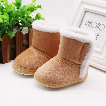 Ins Newborn Baby Warm Cotton Boots Girl Boy Casual Shoes First Walkers Newborn Cute Non-Slip Soft Sole Shoes Autumn Winter